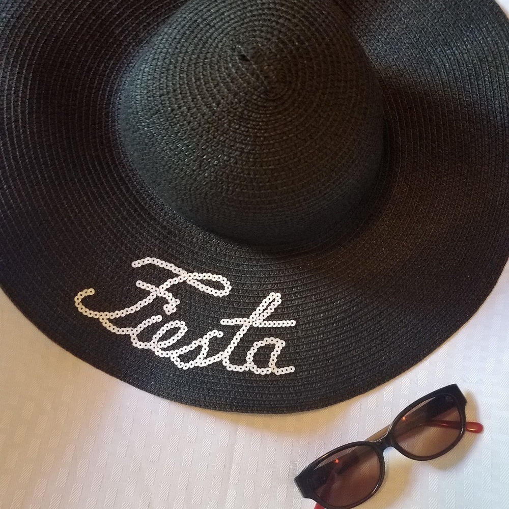 Fiesta! Black summer floppy hat !